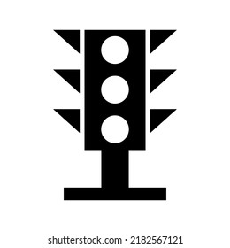 icono de semáforos o logotipo símbolo de señalización aislado ilustración vectorial de alta calidad vectores de estilo negro
