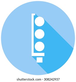 Traffic lights icon with a long shadow