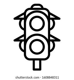 Traffic lights icon. Outline traffic lights vector icon for web design isolated on white background