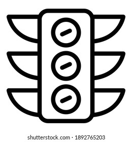 Traffic lights icon. Outline traffic lights vector icon for web design isolated on white background