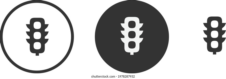 Traffic lights icon set. Collection of high quality black outline logo for web site design and mobile dark mode apps. Vector illustration on white background 