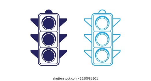 Traffic lights icon set.Traffic light in glyph.Vector traffic light icon. Transportation traffic light symbol icon.Filled semaphore symbol.Stock vector illustration.