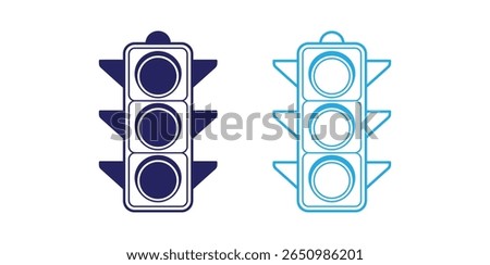 Traffic lights icon set.Traffic light in glyph.Vector traffic light icon. Transportation traffic light symbol icon.Filled semaphore symbol.Stock vector illustration.