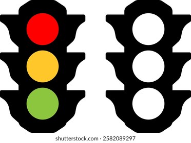 Traffic lights icon simple design