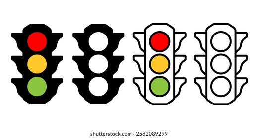 Traffic lights icon simple design