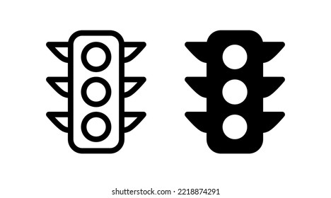 Icono de semáforos. Símbolo del paro. Signo aislado del vector.