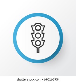 Traffic Lights Icon Symbol. Premium Quality Isolated Stoplight Element In Trendy Style.