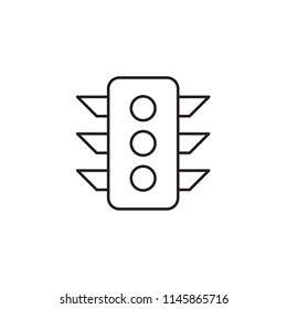 Traffic lights icon in trendy flat style isolated on background. Traffic lights icon page symbol for your web site design Traffic lights icon logo, app, UI. Traffic lights icon Vector illustration, EP