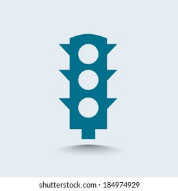 Traffic lights icon, vector illustration. Flat design style 