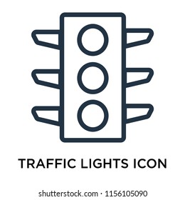 Traffic lights icon vector isolated on white background. thin symbols or lined elements in outline style