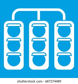 Traffic lights icon white isolated on blue background vector illustration
