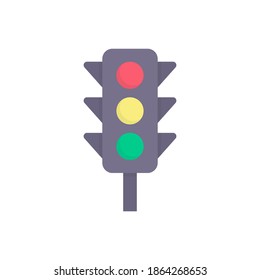 traffic lights illustration flat style city element icon vector design with soft color, this vector is suitable for icons, logos, illustrations, stickers, books, covers, .etc