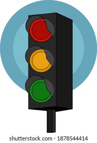 Traffic lights, illustration, vector on white background