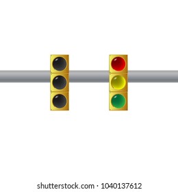 Traffic lights isolated on white background vector illustration.