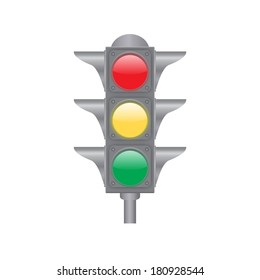 Traffic lights isolated on the white background