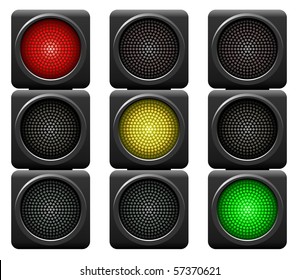 Traffic lights isolated on white background.