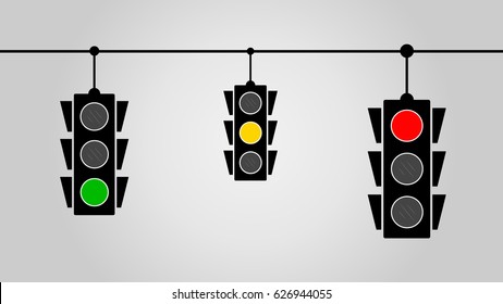 Traffic lights isolated on white background