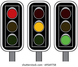 Traffic lights isolated on white background
