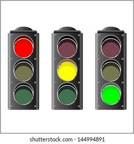 traffic lights isolated over white background