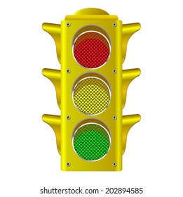 Traffic lights isolated over white 
