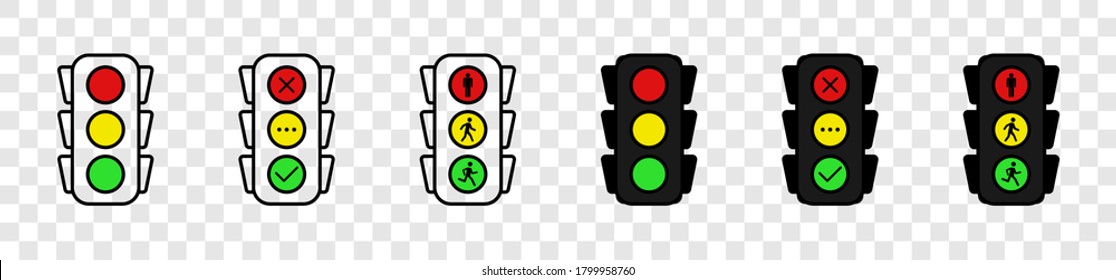 Traffic lights. Traffic lights, isolated. Vector illustration