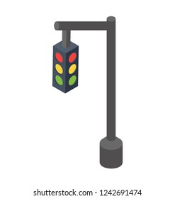 Traffic lights isometric icon