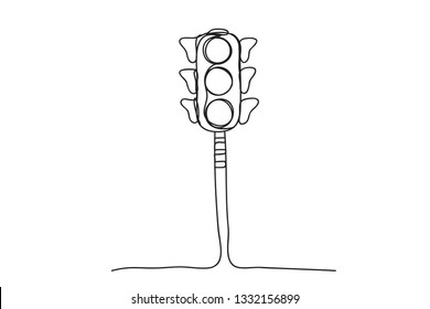 Traffic lights , line drawing style,vector design