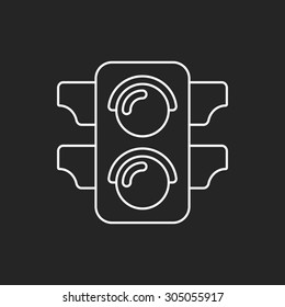 Traffic lights line icon