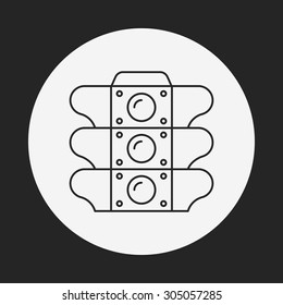 Traffic lights line icon