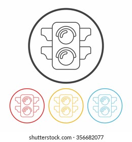 Traffic lights line icon