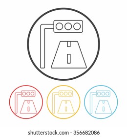 Traffic lights line icon