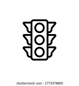 Traffic lights line icon vector simple design
