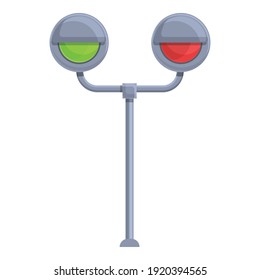 Traffic lights in metro icon. Cartoon of traffic lights in metro vector icon for web design isolated on white background
