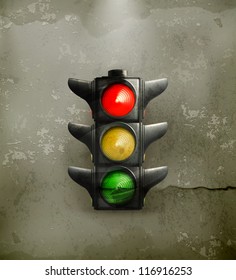 Traffic Lights, old-style vector