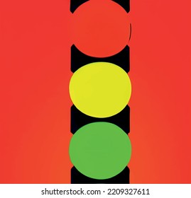 traffic lights on a red background
