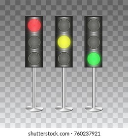 Traffic lights on transparent