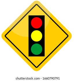 traffic lights on white background