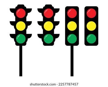 Luces de tráfico en fondo blanco
