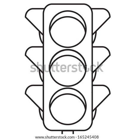 Traffic Lights Outline Stock Vector (Royalty Free) 165245408 - Shutterstock