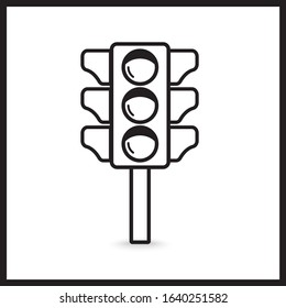 traffic lights outline flat icon