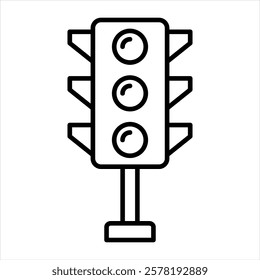 Traffic Lights Outline Icon Vector Illustration