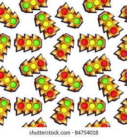 traffic lights pattern, abstract seamless texture; vector art illustration