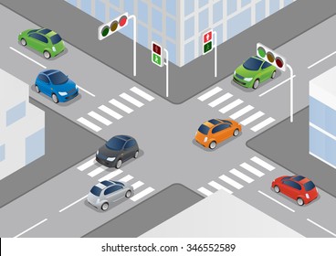 traffic lights and pedestrian lights, road signals, vector illustration