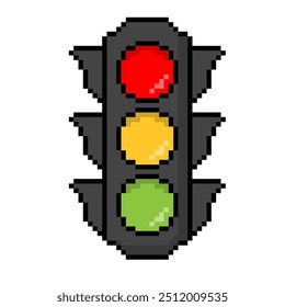 Traffic lights pixel art icon