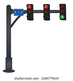 Traffic lights post. vector illustration