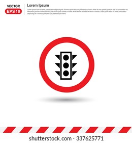 Traffic Lights - Red Circle Traffic sign icon. Vector Safety Sign Icon