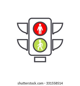 traffic lights red and green