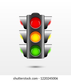 Traffic lights red yellow green