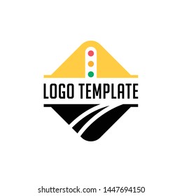 Traffic lights or roadway use safe mobility logo template