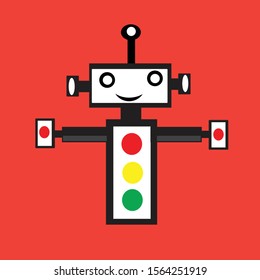 traffic lights with robot characters